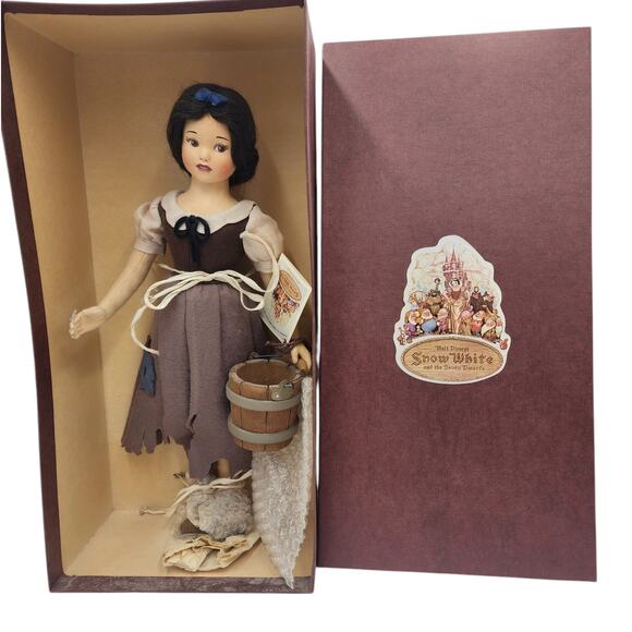R John Wright Disney Snow White In Rags Princess 0296/1000 Felt Doll Vintage Box - Picture 1 of 16
